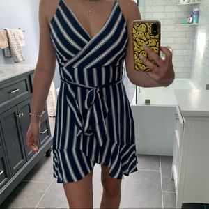 Stylish navy/white stripe dress frm small boutique